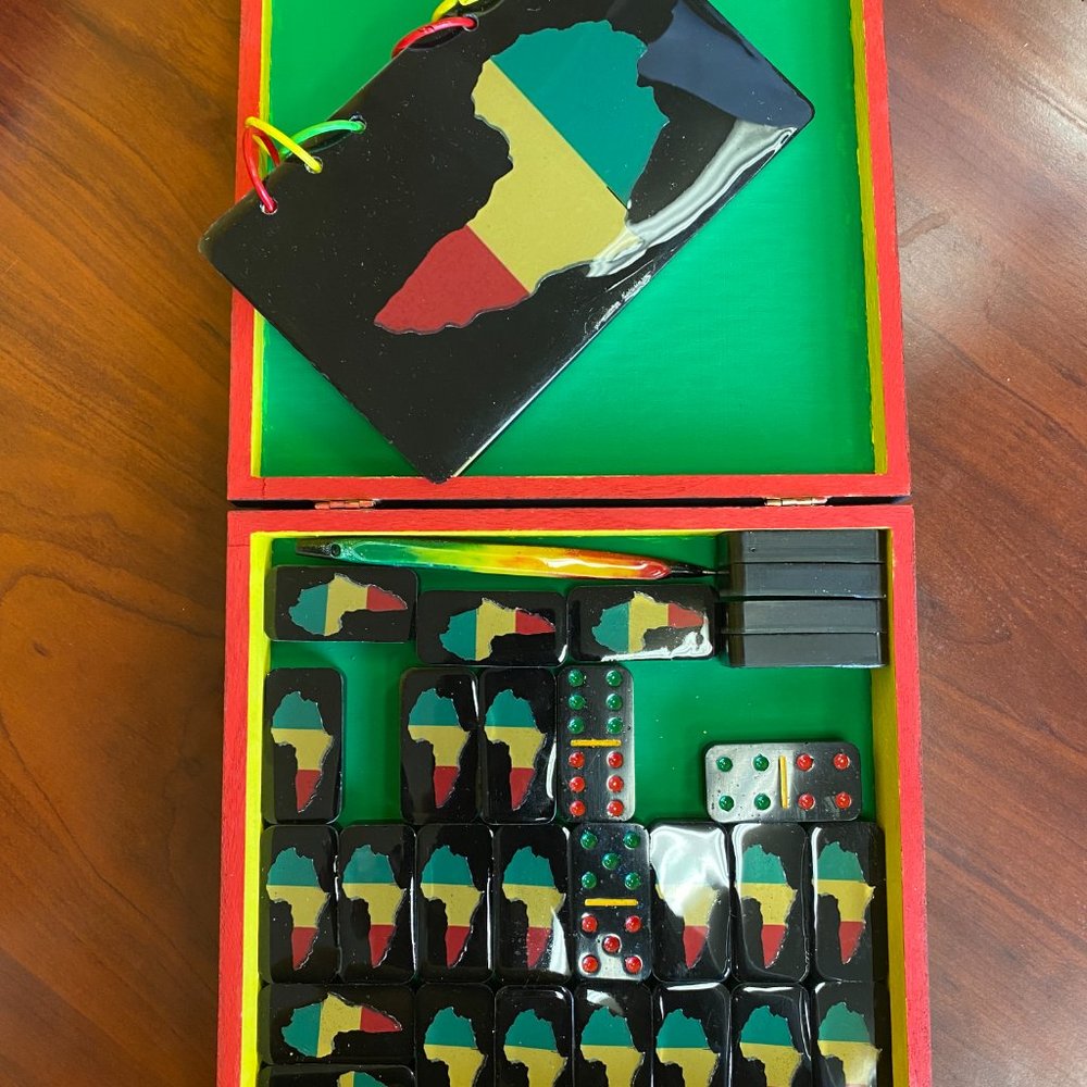 Custom Africa Dominoes Set w/Box